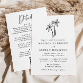 Handgetekende palmbomen QR-code alles in één bruil Kaart