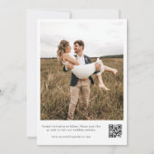 Handgetekende Palmboom Tropische QR Code Bruiloft Save The Date (Achterkant)