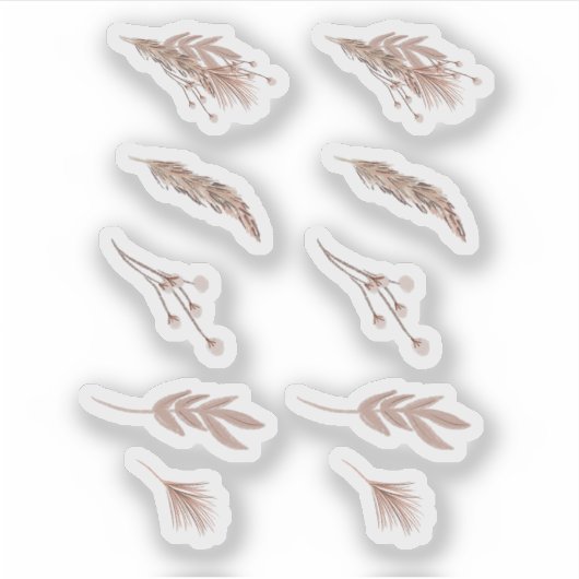 Handgetekende Pampas Tarwe Planner Sticker (Voorkant)