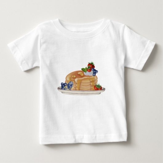 Handgetekende pannenkoeken bessen ontbijt eten (Voorkant)