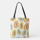 Handgetekende papaja's: creatief patroon tote bag (Achterkant)