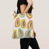 Handgetekende papaja's: creatief patroon tote bag (Dichtbij)