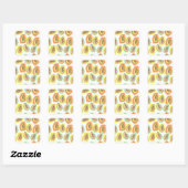 Handgetekende papaja's: creatief patroon vierkante sticker (Vel)