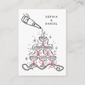 Handgetekende parels & Prosecco Vrijgezellenfeest Informatiekaartje (Voorkant)