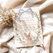 Handgetekende pastel kleurrijke 1e Sweet Bunny ver Kaart