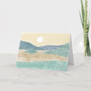 Handgetekende pastellandschap Wenskaart Bedankkaart