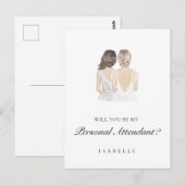 Handgetekende Personal Attendant Proposal Briefkaa Briefkaart (Voorkant / Achterkant)