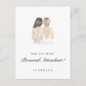 Handgetekende Personal Attendant Proposal Briefkaa Briefkaart (Voorkant)