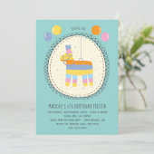 Handgetekende Piñata Mexicaanse Fiesta Verjaardags Kaart (Staand voorkant)