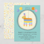 Handgetekende Piñata Mexicaanse Fiesta Verjaardags Kaart (Voorkant / Achterkant)