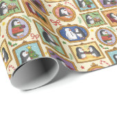 Handgetekende Pinguïn Kerst Inpakpapier Rol (Rol Hoek)
