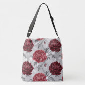 Handgetekende pioenroos Canvas tas – Elegant karmo (Achterkant)