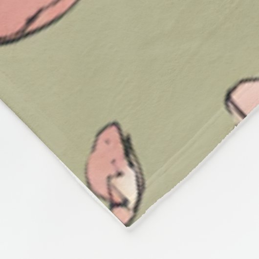 Handgetekende pioenroos patroon fleece deken (Hoek)