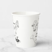 Handgetekende PJ en Prosecco Vrijgezellenfeest Papieren Bekers (Links)