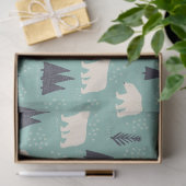 Handgetekende Polaire Beren Evergreen Trees in de  Tissuepapier (Geschenk)