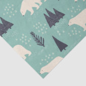 Handgetekende Polaire Beren Evergreen Trees in de  Tissuepapier (Detail)