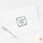 Handgetekende Polar Beren Evergreen Return Address Vierkante Sticker (Envelop)
