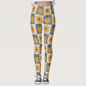 Handgetekende pompoen Check Print Leggings (Voorkant)