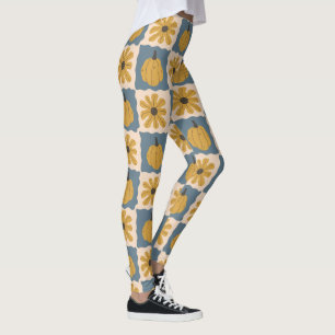Handgetekende pompoen Check Print Leggings