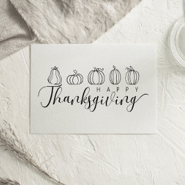 Handgetekende pompoenen Happy Thanksgiving-kaart