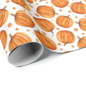 Handgetekende pompoenen: waterverf Halloween patro Cadeaupapier (Rol Hoek)