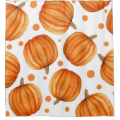 Handgetekende pompoenen: waterverf Halloween patro Douchegordijn (Voorkant)