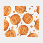 Handgetekende pompoenen: waterverf Halloween patro Fleece Deken (Voorkant (Horizontaal))