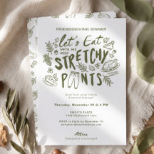 Handgetekende pret stretchy broek Friendsgiving di