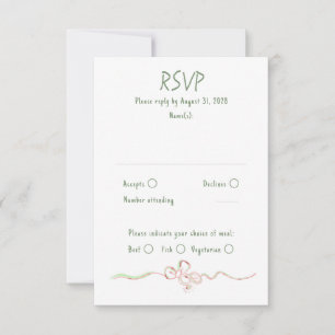 Handgetekende Quirky Funky Huwelijks RSVP Kaart