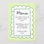 Handgetekende rand van hoofdhuid golvend groen ran menu (Voorkant)