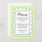 Handgetekende rand van hoofdhuid golvend groen ran menu (Voorkant / Achterkant)