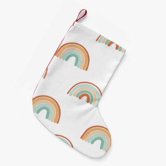 Handgetekende regenbogen: pastel naadloos patroon. kleine kerstsok (Voorkant (Hangend))