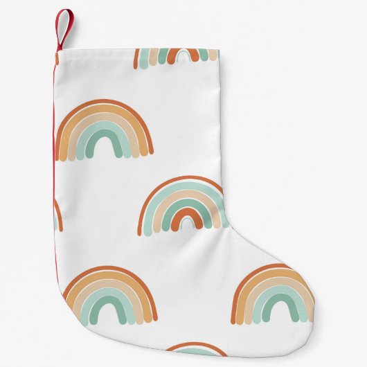 Handgetekende regenbogen: pastel naadloos patroon. kleine kerstsok (Voorkant)