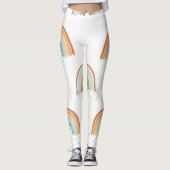 Handgetekende regenbogen: pastel naadloos patroon. leggings (Voorkant)