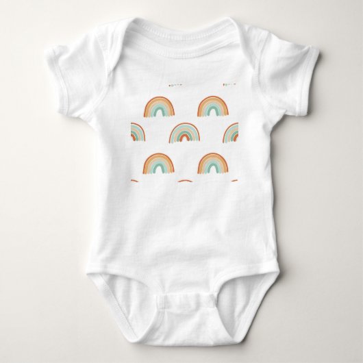 Handgetekende regenbogen: pastel naadloos patroon. romper (Voorkant)