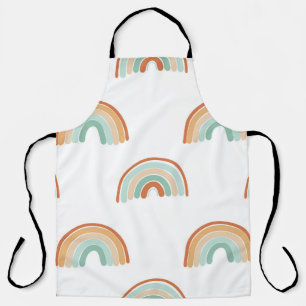Handgetekende regenbogen: pastel naadloos patroon. schort