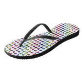 Handgetekende regenboogharten teenslippers (Schuin)