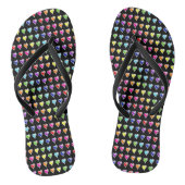 Handgetekende regenboogharten teenslippers (Voetbed)