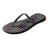 Handgetekende regenboogharten teenslippers (Schuin)