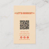 Handgetekende Retro Kleurrijke QR Code Boho Bold F Visitekaartje (Achterkant)