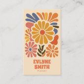 Handgetekende Retro Kleurrijke QR Code Boho Bold F Visitekaartje (Voorkant)