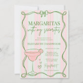Handgetekende Retro Margaritas Cocktail Vrijgezell Kaart (Voorkant)
