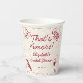 Handgetekende Retro Rode Italiaanse Bruiloft Brunc Papieren Bekers (Achterkant)