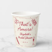 Handgetekende Retro Rode Italiaanse Bruiloft Brunc Papieren Bekers (Voorkant)