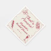 Handgetekende Retro Rode Italiaanse Bruiloft Brunc Servet (Hoek)