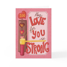 Handgetekende Retro Valentijn's Day Kaart