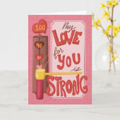 Handgetekende Retro  Valentijn's Day Kaart (Gele Bloem)