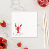 Handgetekende rivierkreeft kookfeest servet (Insitu)