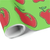 Handgetekende rode appel fruit Cartoon Cadeaupapier (Rol Hoek)