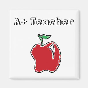 Handgetekende rode appel fruit Cartoon Magneet